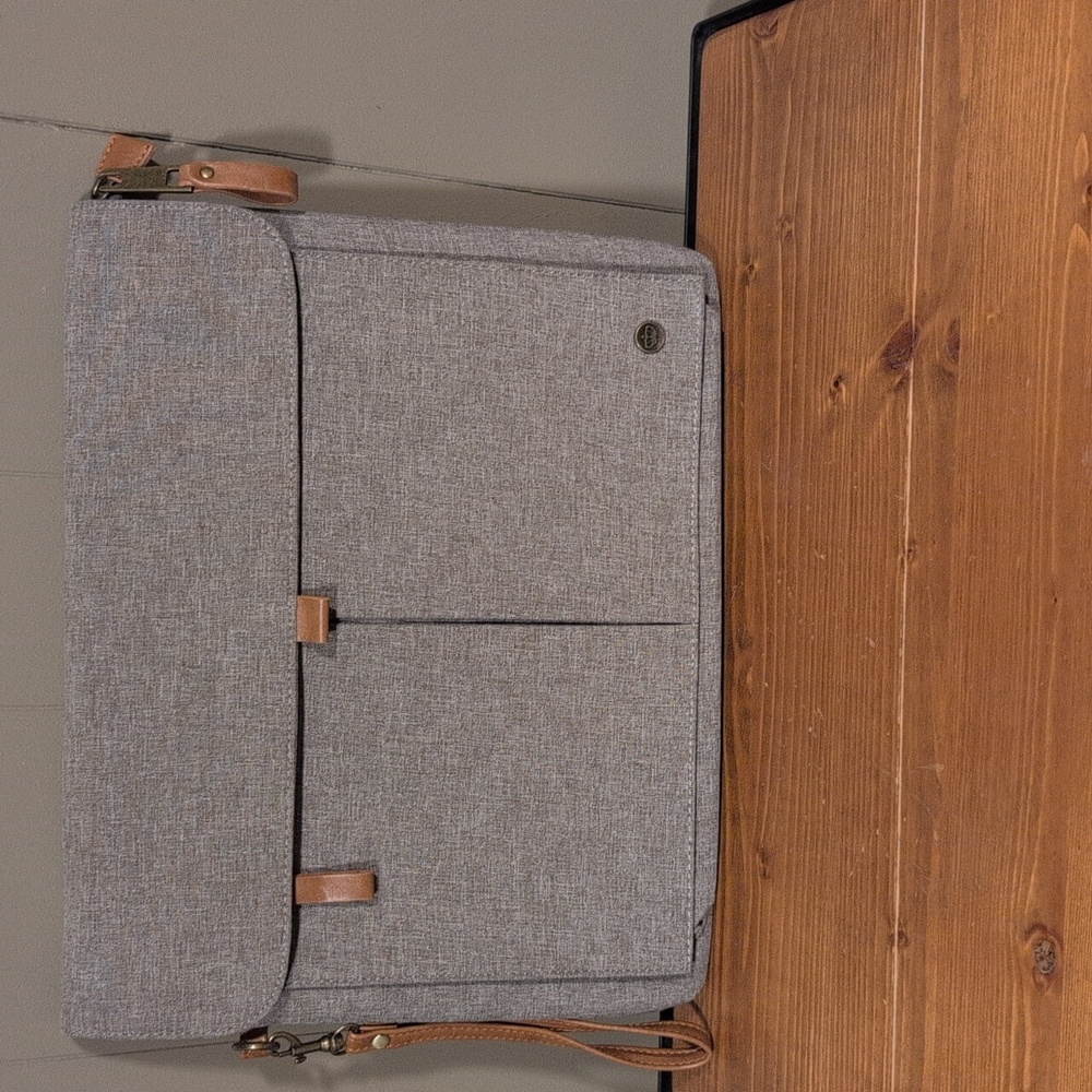 Gray and Tan Lap Top Bag